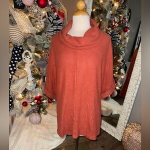 Women's Cowl Neck Sweater - Rust